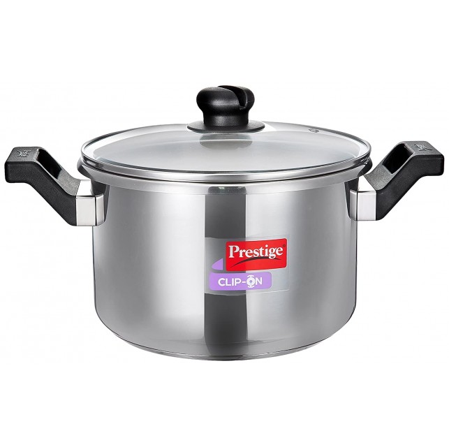 Prestige Clip On Stainless Steel Pressure Cookware, 5 Litres, Metallic Silver
